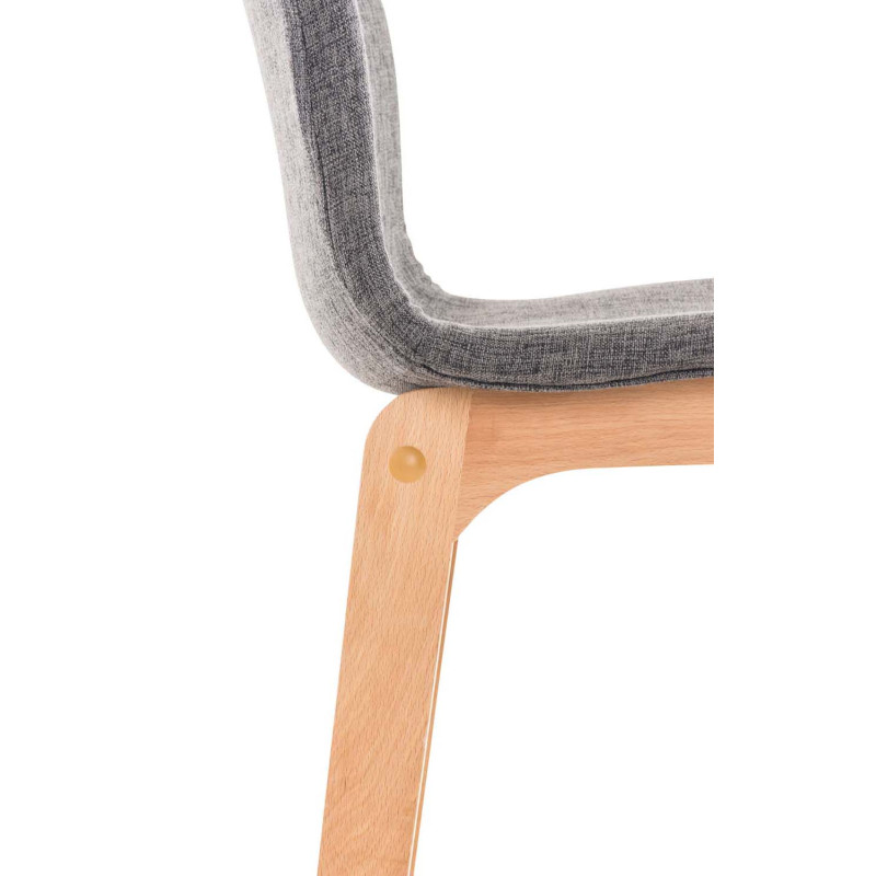 Ensemble de 2 tabourets de bar en tissu Hoover Natura gris clair