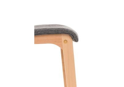 Set 2 sgabelli Hover in tessuto telaio natura grigio chiaro