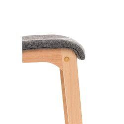 Ensemble de 2 tabourets de bar Hoover en tissu Natura gris clair
