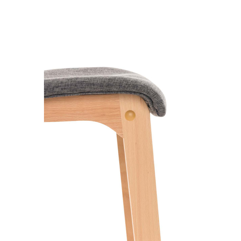 Ensemble de 2 tabourets de bar en tissu Hoover Natura gris clair