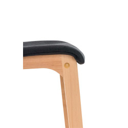 Ensemble de 2 tabourets de bar Hoover en tissu Natura noir