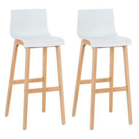 Set De 2 Taburetes Hover ~ Asiento De Polipropileno Blanco