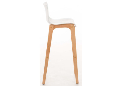 Set 2 sgabelli Hover con telaio in legno naturale a 4 gambe bianco