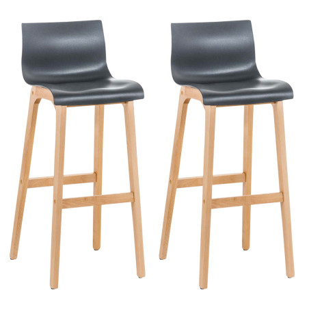 Ensemble de 2 tabourets de bar Hoover Natura gris
