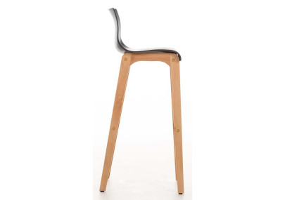 Set 2 sgabelli Hover con telaio in legno naturale a 4 gambe grigio