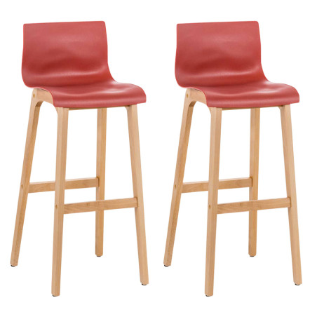 Ensemble de 2 tabourets de bar rouges Hoover Natura