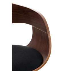 Ensemble de 2 tabourets de bar en tissu Kingston C noyer/noir