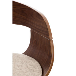 Ensemble de 2 tabourets de bar en tissu Kingston C noix/crème