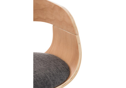 Lot de 2 tabourets de bar Kingston C tissu naturel/gris clair