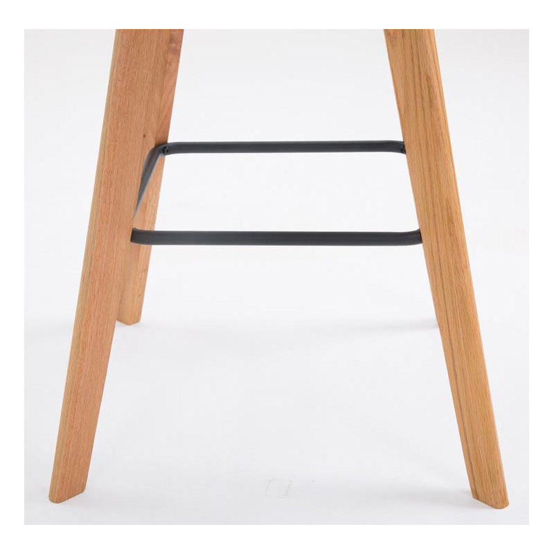 Lot de 2 tabourets de bar Metz en similicuir noir naturel