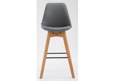 Ensemble de 2 tabourets de bar Metz en similicuir gris naturel