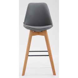 Ensemble de 2 tabourets de bar Metz en similicuir gris naturel