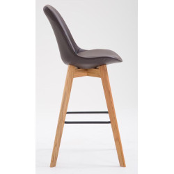 Ensemble de 2 tabourets de bar Metz en similicuir marron naturel