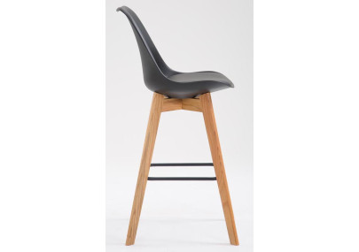 Lot de 2 tabourets de bar Metz plastique natura noir