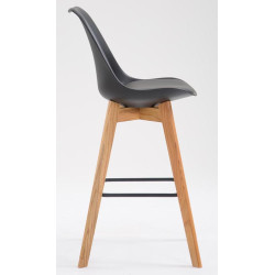 Lot de 2 tabourets de bar Metz en plastique naturel noir