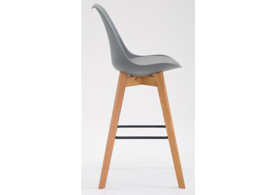 Set De 2 Taburetes De Bar Metz Con Asiento En Polipropileno Natural,Gris