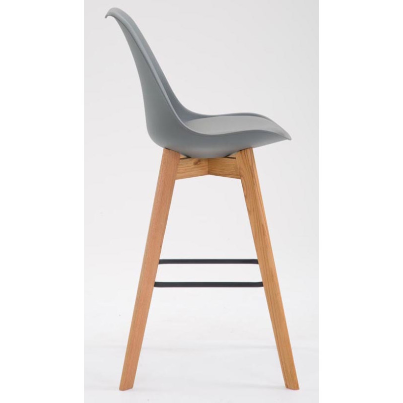 Lot de 2 tabourets de bar Metz en plastique gris naturel