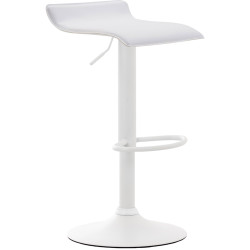 Tabouret de bar Dyn V2, similicuir, blanc