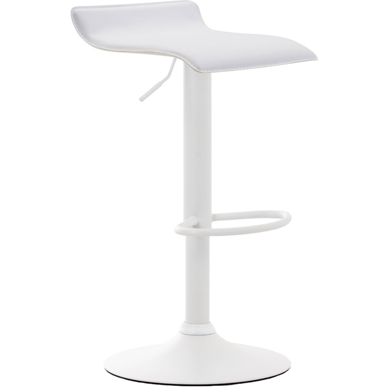 Tabouret de bar Dyn V2, similicuir, blanc blanc
