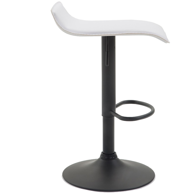 Tabouret de bar Dyn V2, similicuir noir blanc