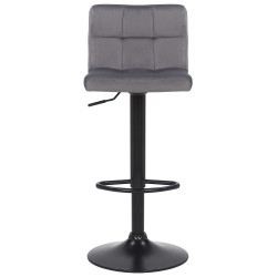 Tabouret de bar en velours Feni gris