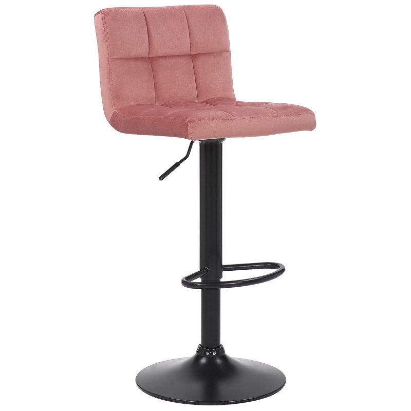 Tabouret de bar en velours Feni rose