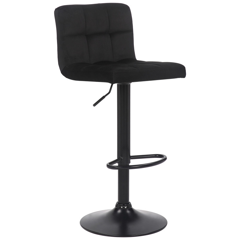 Tabouret de bar en velours Feni noir