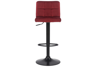 Sgabello imbottito bar Feni in velluto rosso