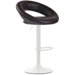 Tabouret de bar Olinda en similicuir blanc et marron