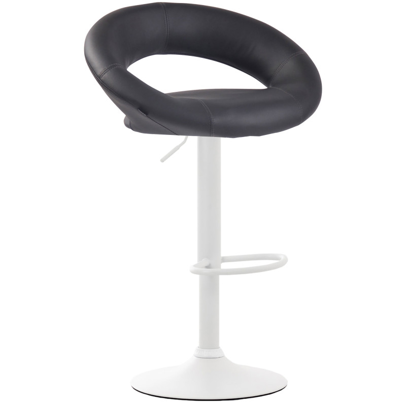 Tabouret de bar Olinda, similicuir, blanc gris