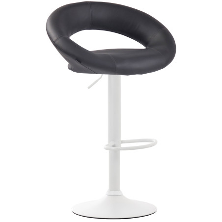 Tabouret de bar Olinda, similicuir, blanc gris