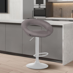 Barhocker Olinda Stoff weiß