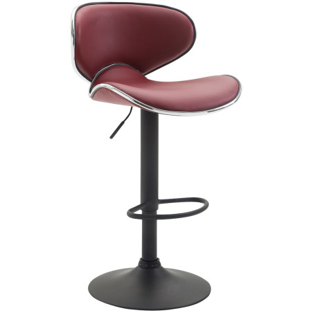 Lot de 2 tabourets de bar Las Vegas V2, similicuir, noir Bordeaux rouge