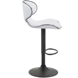 Lot de 2 tabourets de bar Las Vegas V2, similicuir, noir blanc