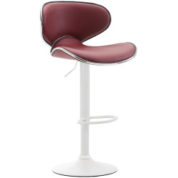 Ensemble de 2 tabourets de bar Las Vegas V2 en similicuir blanc Bordeaux rouge
