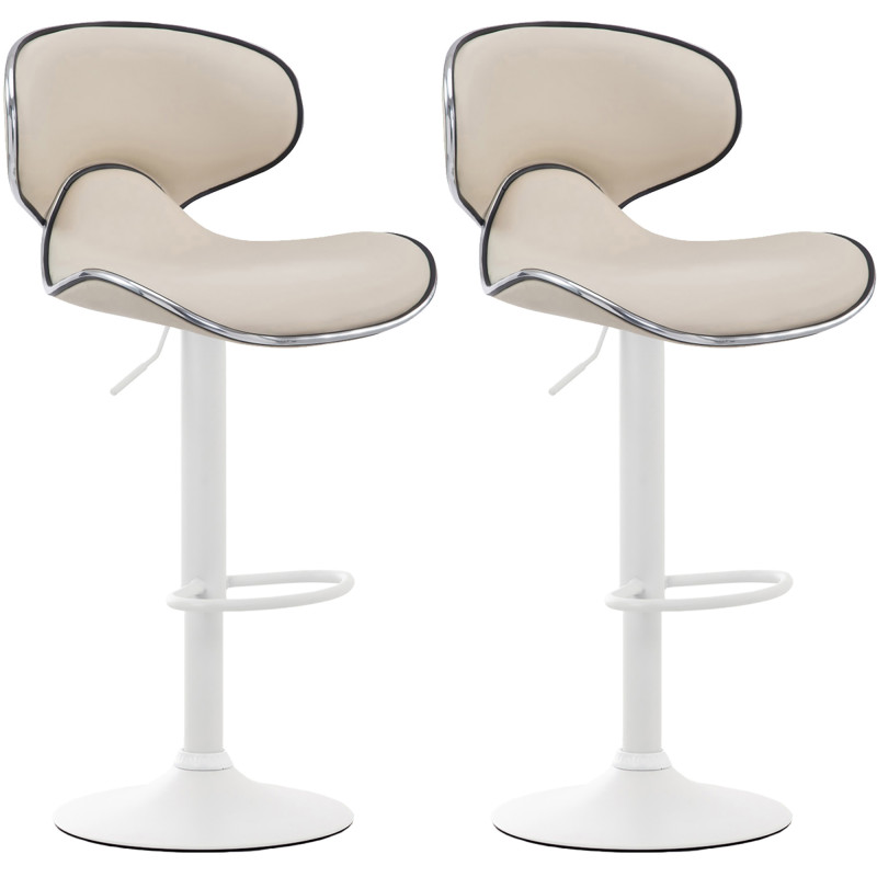 Set De 2 Taburetes Las vegas Crema,Blanco