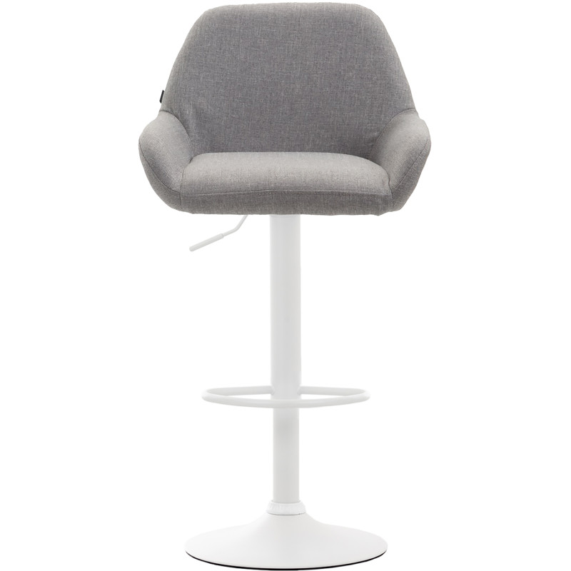 Ensemble de 2 tabourets de bar Braga, tissu, blanc/gris