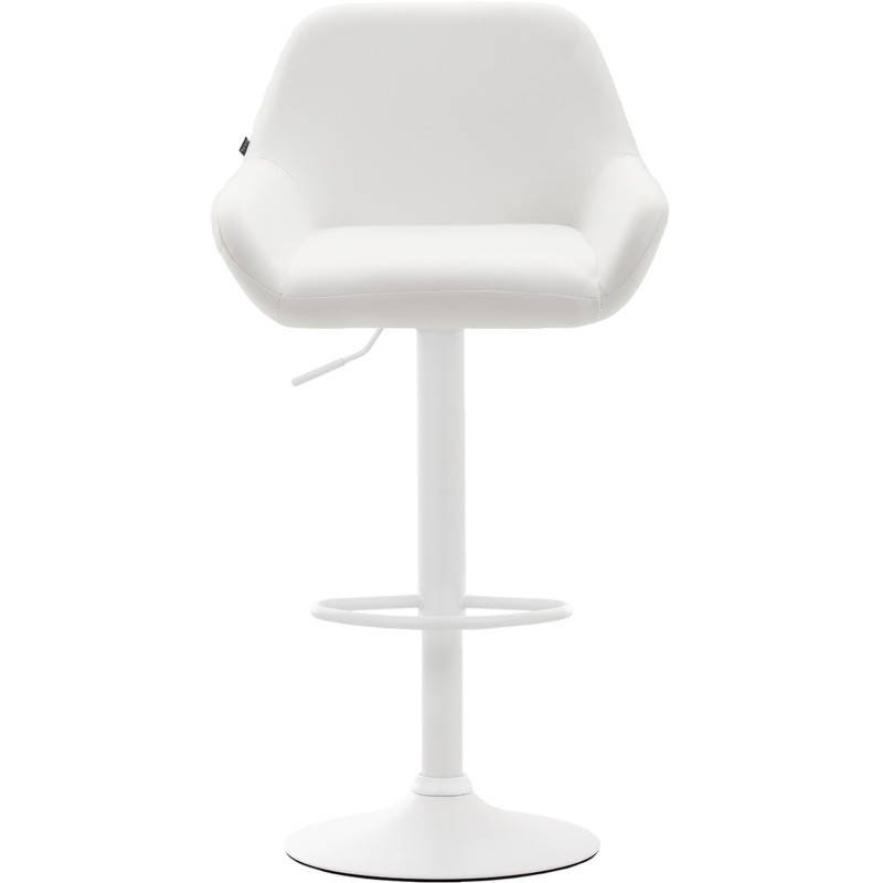 Lot de 2 tabourets de bar Braga, similicuir, blanc