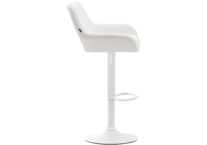 Lot de 2 tabourets de bar Braga, similicuir, blanc