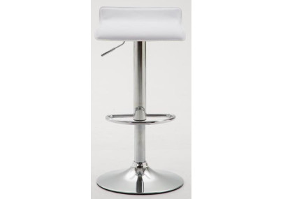 Ensemble de 2 tabourets de bar Dyn V2, similicuir, chrome, blanc