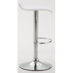 Ensemble de 2 tabourets de bar Dyn V2, similicuir, chrome, blanc