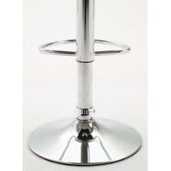 Ensemble de 2 tabourets de bar Dyn V2, similicuir, chrome, blanc