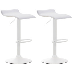 Ensemble de 2 tabourets de bar Dyn V2 en similicuir blanc
