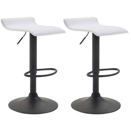 Lot de 2 tabourets de bar Dyn V2 en similicuir noir blanc