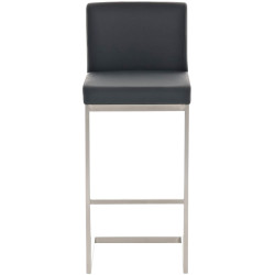 Lot de 2 tabourets de bar Paros, similicuir, noir