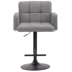 Tabouret de bar Los Angeles, tissu noir gris