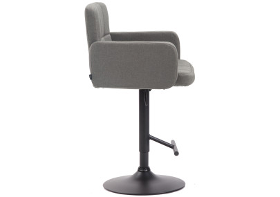 Sgabello Los Angeles in tessuto grigio,nero