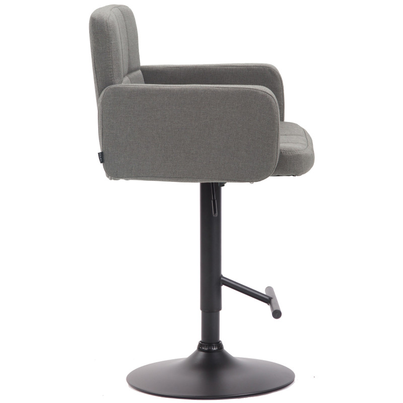 Tabouret de bar Los Angeles, tissu noir gris