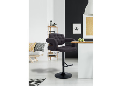 Sgabello Dublin in tessuto nero,nero