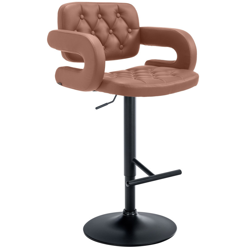 Tabouret de bar Dublin, noir Cognac